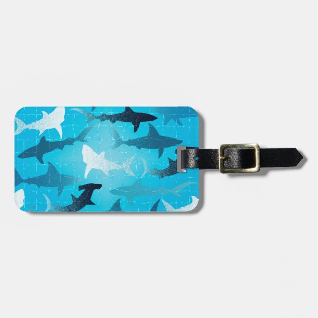 sharks! luggage tag (Front Horizontal)