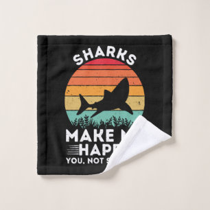Sharks Make Me Happy You Not So Much Wash Cloth