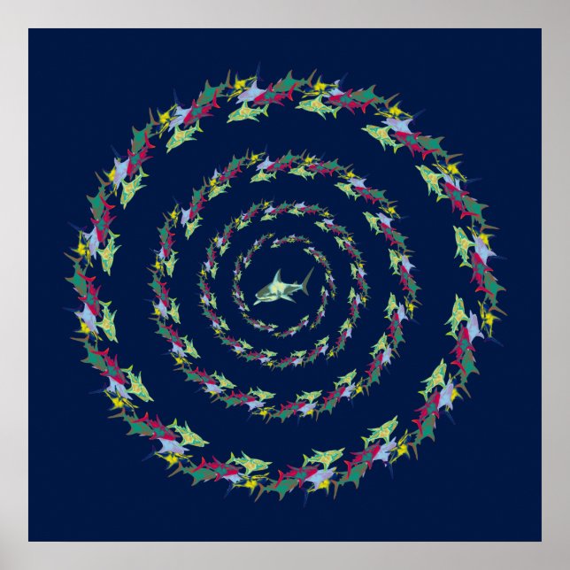 sharks mandala poster (Front)