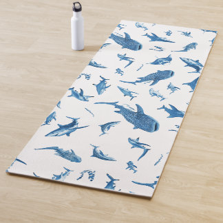 Sharks & Manta Rays|Ocean Art Design Yoga Mat