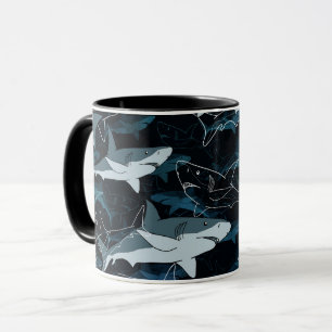 Sharks, marine,sea, fish, predator, animal, jaws, mug