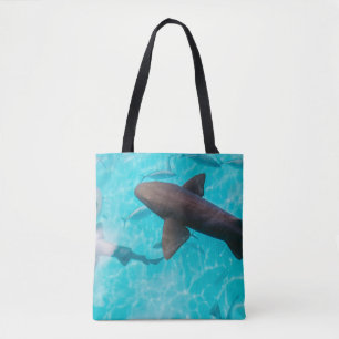 SHARKS ON BODY OF WATER TOTE BAG