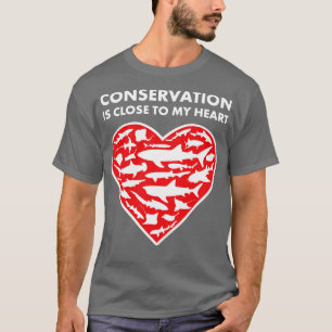Sharks Rays Conservation Heart T-Shirt