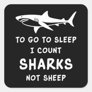 Sharks Shark Fin Fish Sea Ocean Funny Gift Idea Square Sticker