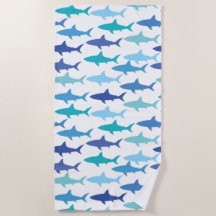 Sharks Silhouettes Shades of Blue