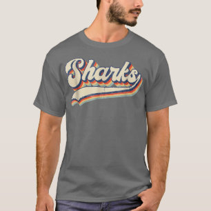 Sharks Sports Name Vintage Retro For Men Women Boy T-Shirt