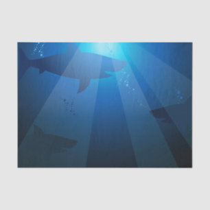 Sharks swimming tissue paper