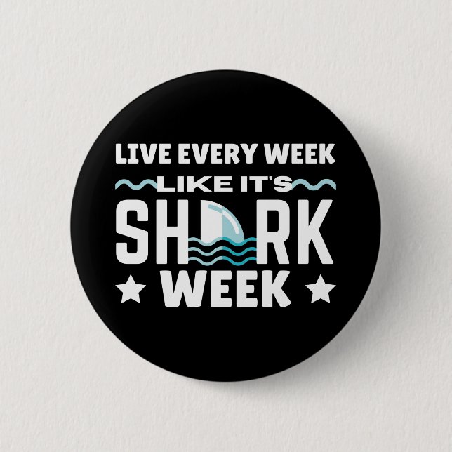 SHARKWEEK 6 CM ROUND BADGE (Front)