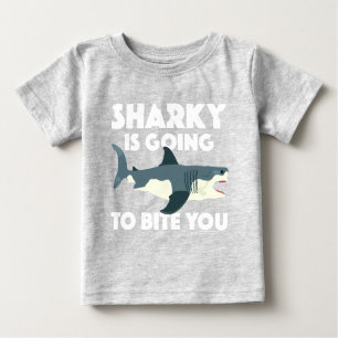 Sharky Is Going To Bite You Design - Baby Fine Jer Baby T-Shirt