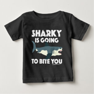 Sharky Is Going To Bite You Design - Baby Fine Jer T-Shirt