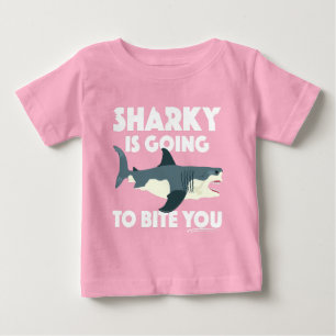 Sharky Is Going To Bite You Design - Baby Fine Jer T-Shirt