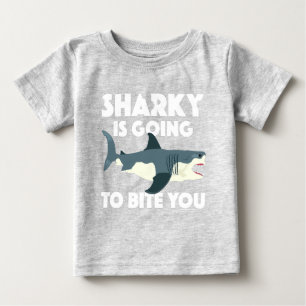 Sharky Is Going To Bite You Design - Baby Fine Jer T-Shirt