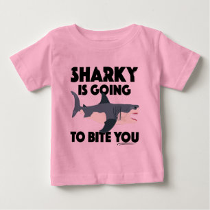 Sharky Is Going To Bite You Design - Baby Fine Jer T-Shirt
