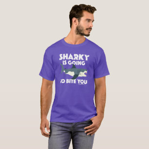 Sharky Is Going To Bite You Design - Basic Dark T- T-Shirt