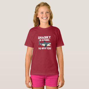 Sharky Is Going To Bite You Design - Girls' Basic T-Shirt
