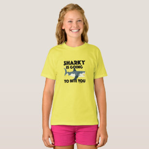 Sharky Is Going To Bite You Design - Girls' Basic T-Shirt