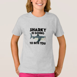 Sharky Is Going To Bite You Design - Girls' Basic T-Shirt