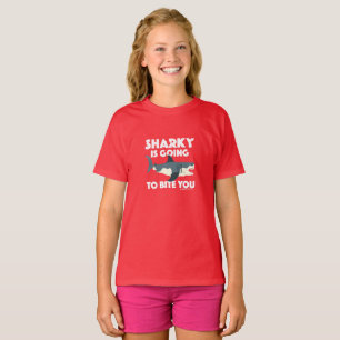 Sharky Is Going To Bite You Design - Girls' Basic T-Shirt