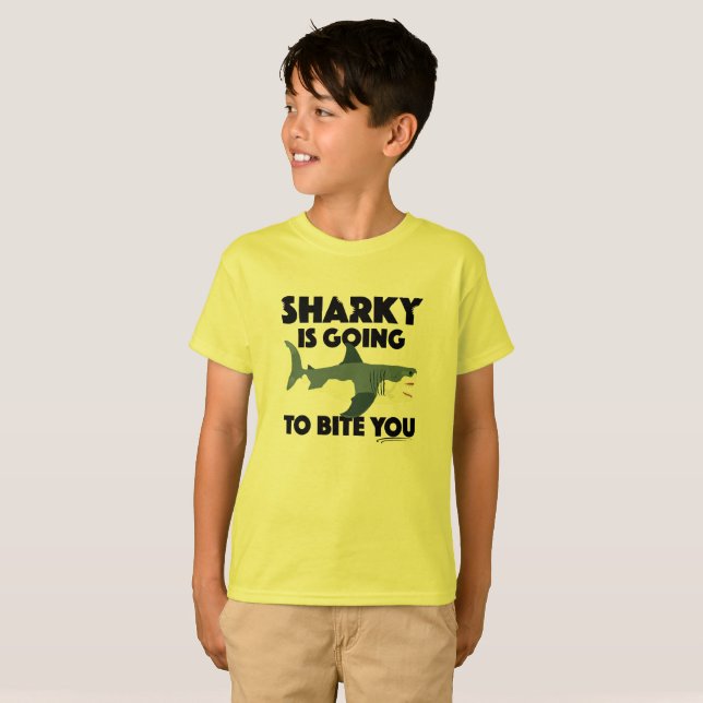 Sharky Is Going To Bite You Design - Kids' Basic T T-Shirt (Front Full)