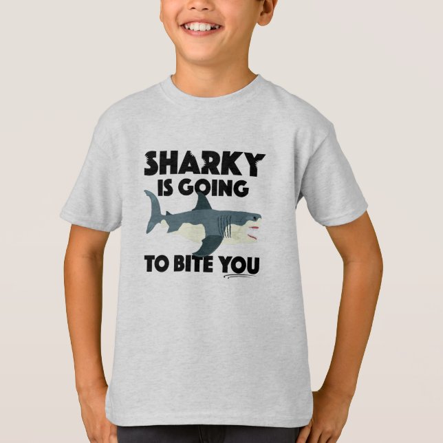 Sharky Is Going To Bite You Design - Kids' Basic T T-Shirt (Front)