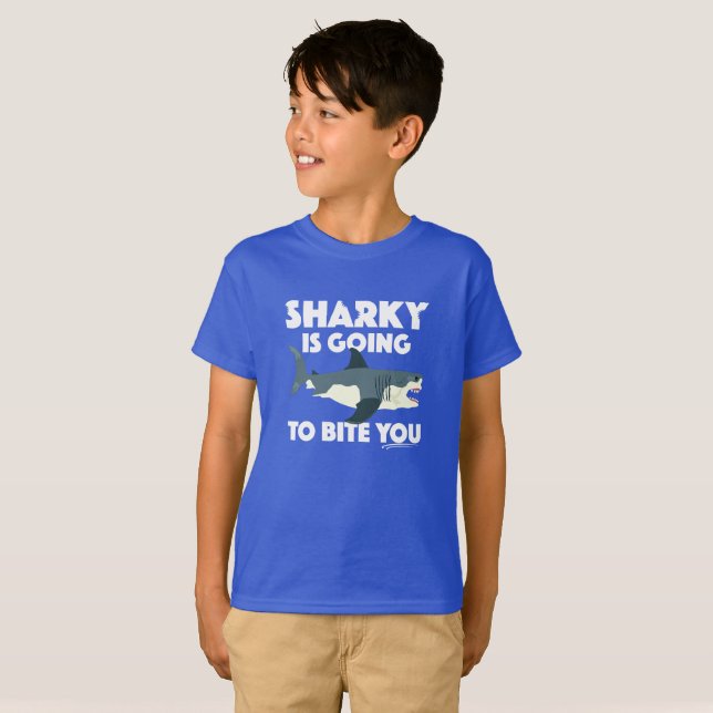Sharky Is Going To Bite You Design - Kids' Basic T T-Shirt (Front Full)