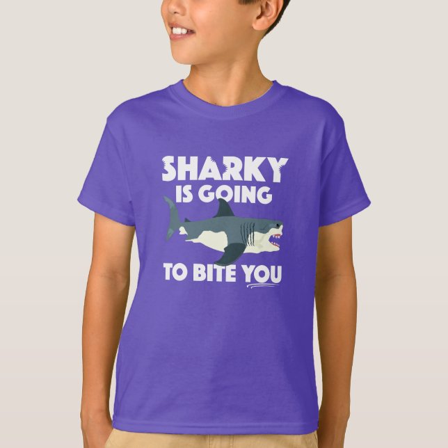 Sharky Is Going To Bite You Design - Kids' Basic T T-Shirt (Front)