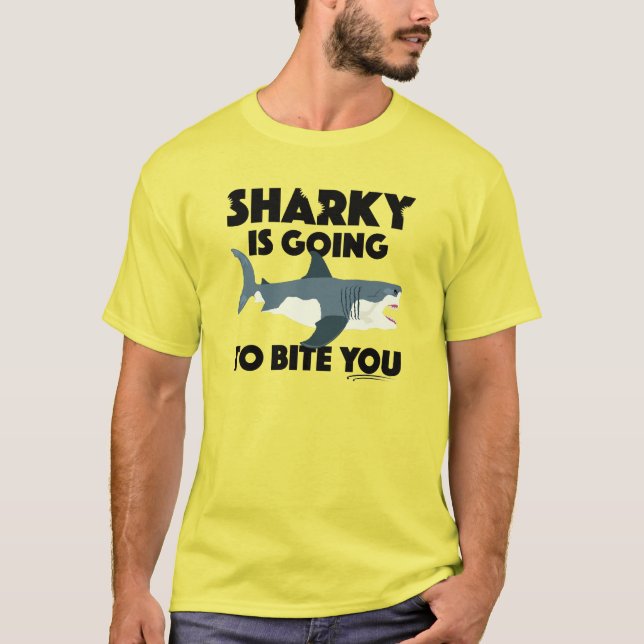 Sharky Is Going To Bite You Design - Men's Basic T T-Shirt (Front)