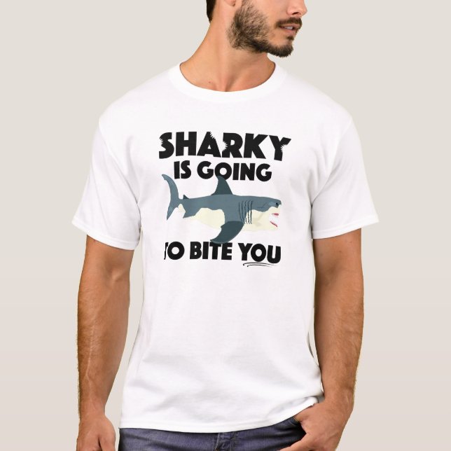 Sharky Is Going To Bite You Design - Men's Basic T T-Shirt (Front)