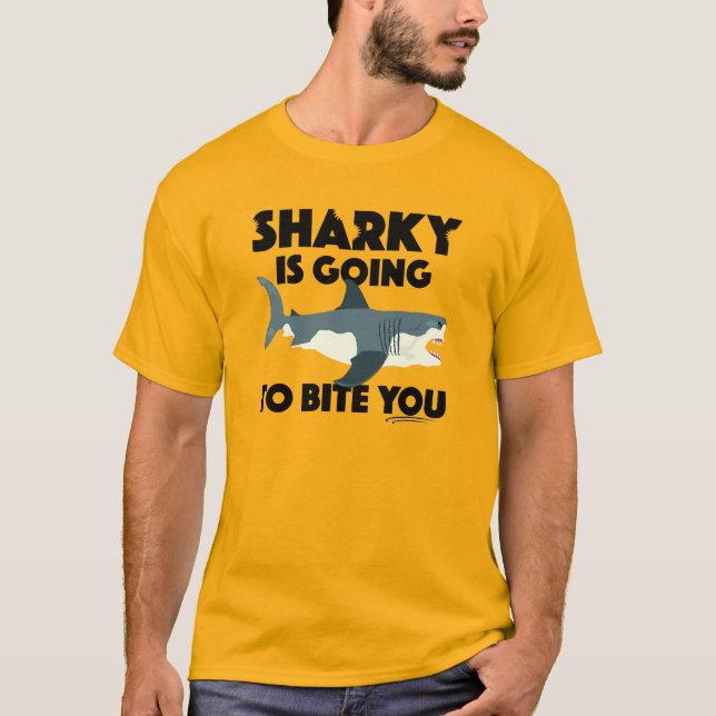Sharky Is Going To Bite You Design - Men's Basic T T-Shirt (Front)