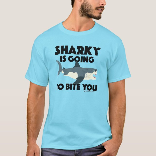 Sharky Is Going To Bite You Design - Men's Basic T T-Shirt (Front)