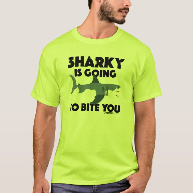Sharky Is Going To Bite You Design - Men's Basic T T-Shirt (Front)