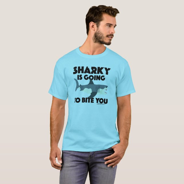 Sharky Is Going To Bite You Design - Men's Basic T T-Shirt (Front Full)