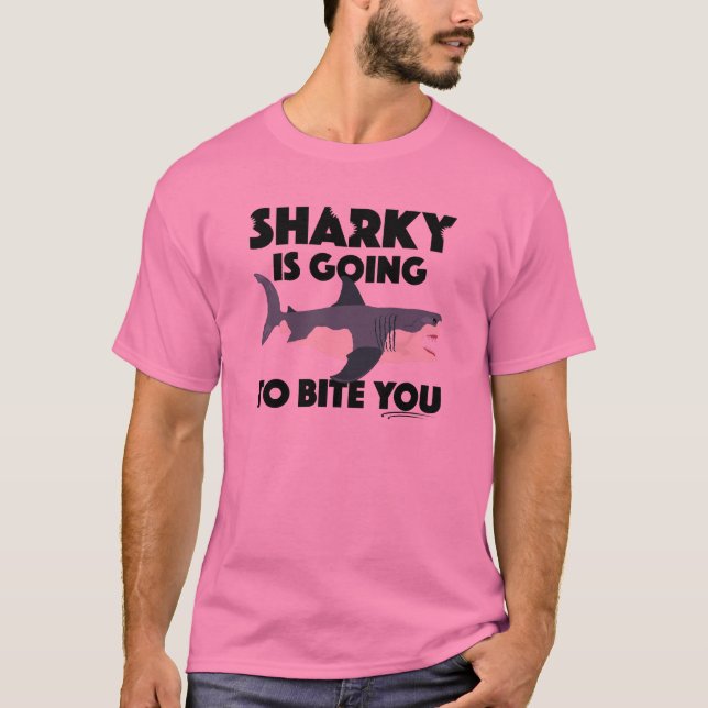 Sharky Is Going To Bite You Design - Men's Basic T T-Shirt (Front)