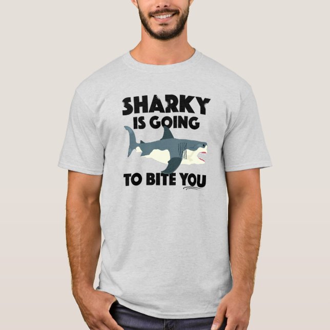 Sharky Is Going To Bite You Design - Men's Basic T T-Shirt (Front)
