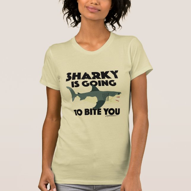 Sharky Is Going To Bite You Design - Women's Bella T-Shirt (Front)