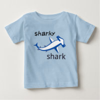Sharky Shark Baby  T-Shirt  Light Blue