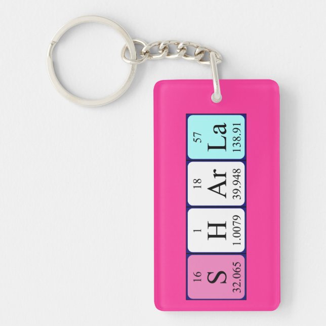 Sharla periodic table name keyring (Front)