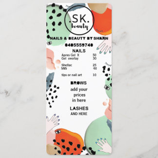 sharn price list menu