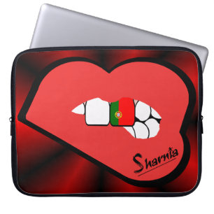 Sharnia’s Lips Portugal Laptop Sleeve (Red Lips)