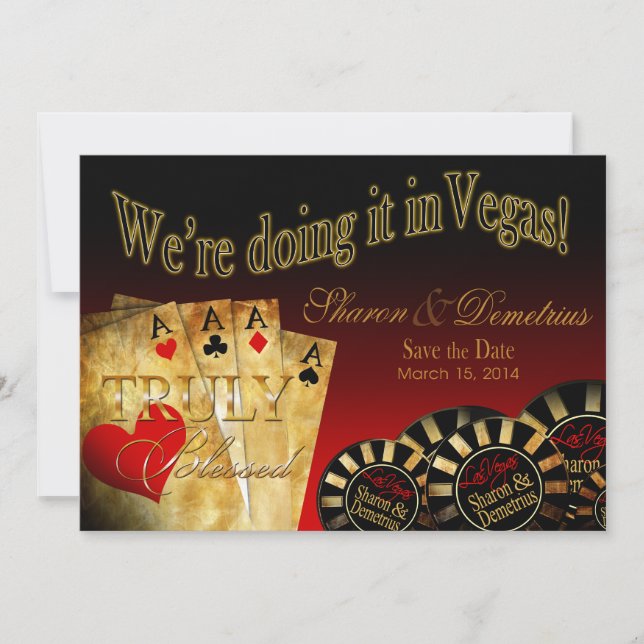 Sharon & Demetrius Las Vegas Save the Date (Front)