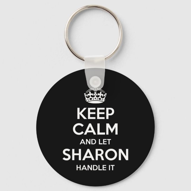 Sharon Keep Calm Personalised Name Funny Birthday  Key Ring (Front)
