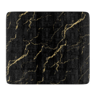 Sharp Black and Gold Marble Cutting Board