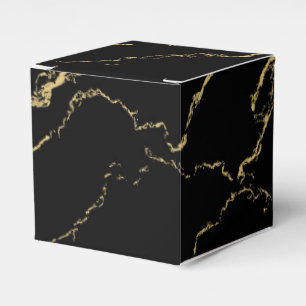 Sharp Black and Gold Marble Favour Box