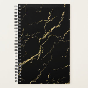 Sharp Black and Gold Marble Planner