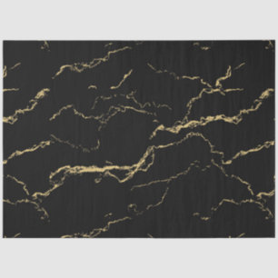 Sharp Black and Gold Marble Tissue Paper