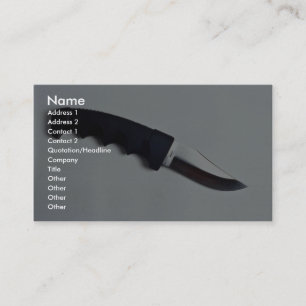 Sharp black knife business card