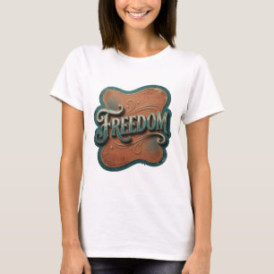 Sharp Blue FREEDOM Modern Design T-Shirt