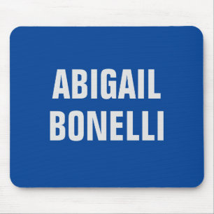 Sharp bold custom excellent minimalist name blue mouse pad