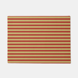 Sharp bold custom minimalist gold red colour lines doormat