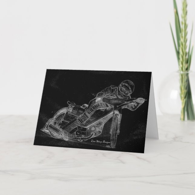sharp designs. speedway bikeonblack card (Front)